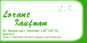 lorant kaufman business card